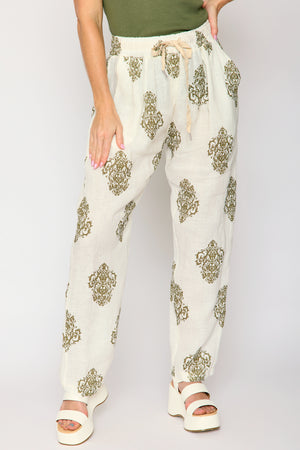 Printed Linen Pant (2 Colors)