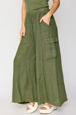 Linen Palazzo Cargo Pant