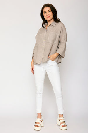 Relaxed Button Up Linen Shirt (4 Colors)