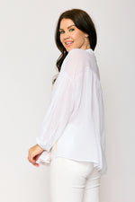 White and Natural Embroidered Blouse