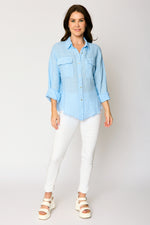 Linen  Raw Edge Pocket Shirt (6 Colors)