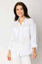 Linen  Raw Edge Pocket Shirt (6 Colors)