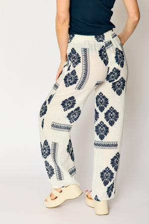 Linen Brocade Pattern Pant