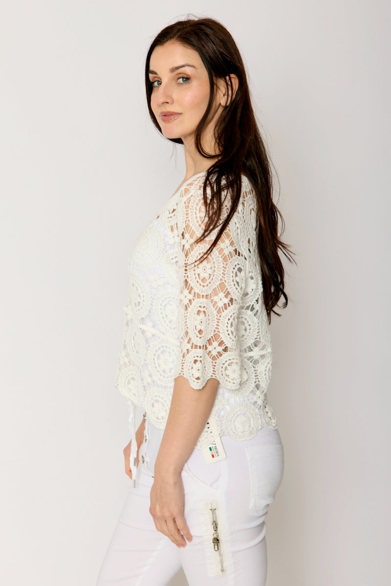 White Lace Cotton Top