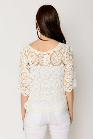 White Lace Cotton Top