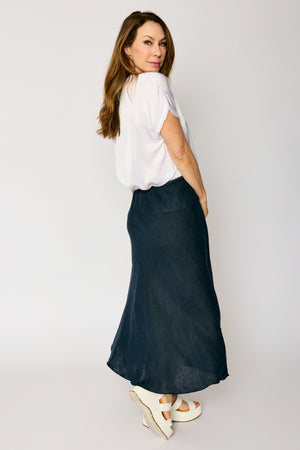 Linen Bias Cut Skirt (2 Colors)