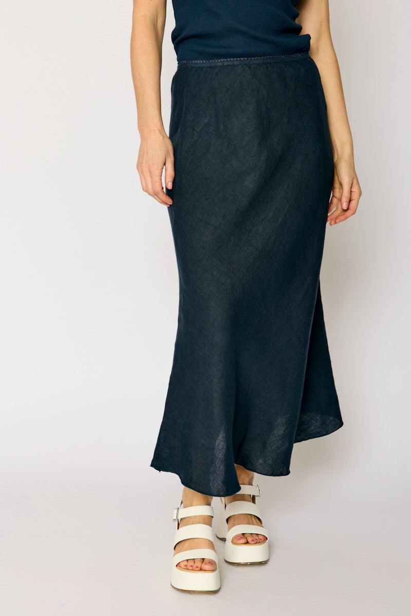 Linen Bias Cut Skirt (2 Colors)