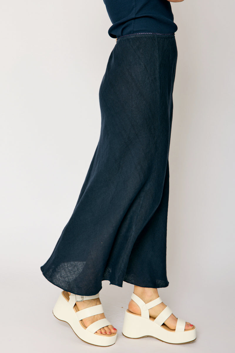 Linen Bias Cut Skirt (2 Colors)