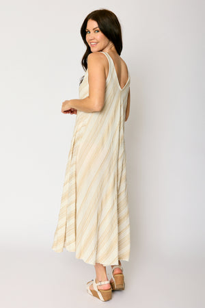 Bias Cut Summer Stripe Dress