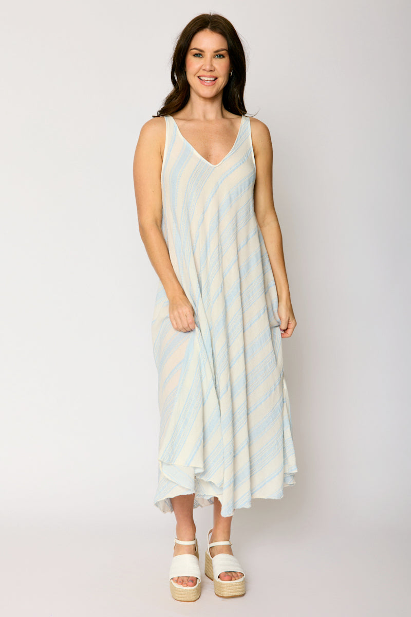 Bias Cut Summer Stripe Dress