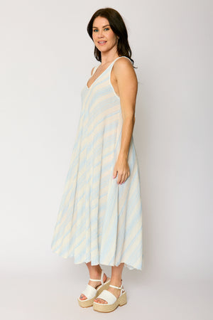 Bias Cut Summer Stripe Dress