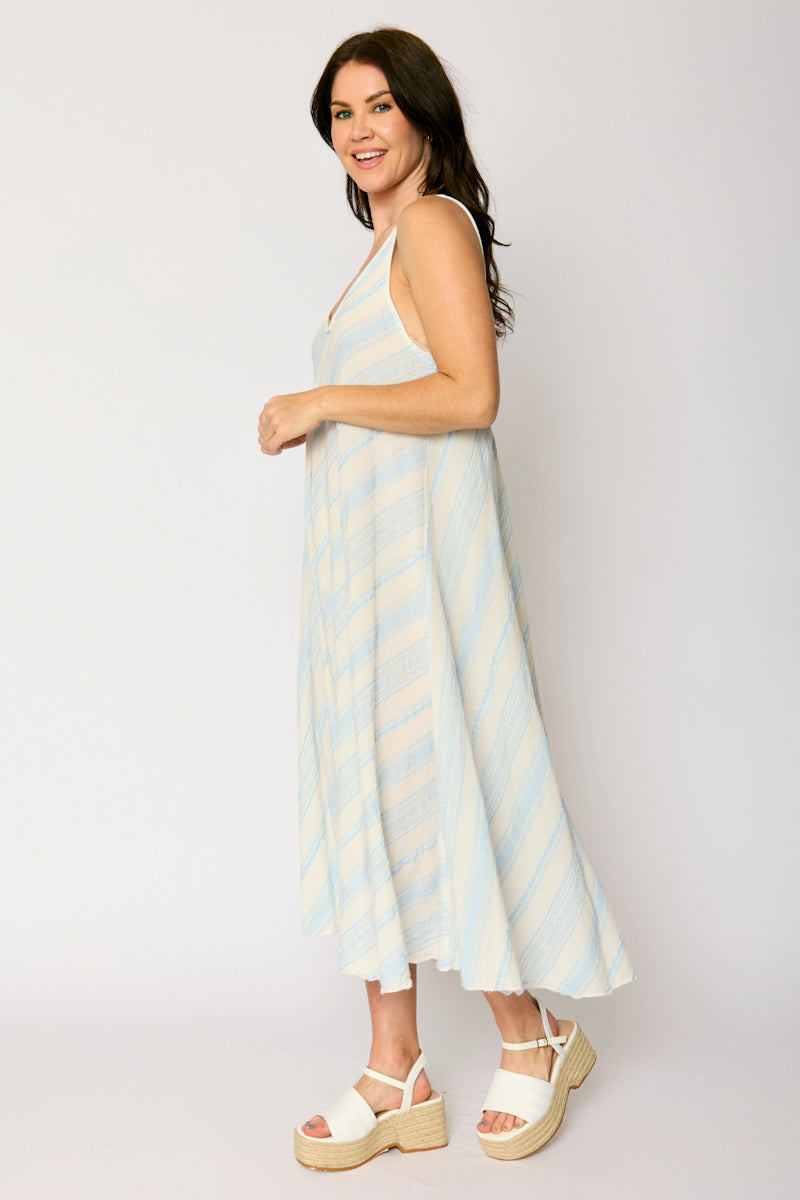 Bias Cut Summer Stripe Dress