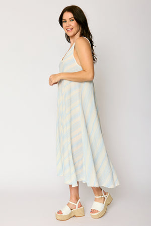 Bias Cut Summer Stripe Dress