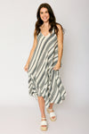 Bias Cut Summer Stripe Dress