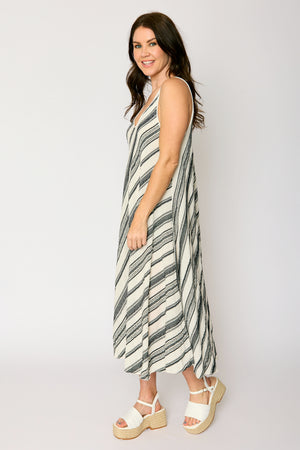 Bias Cut Summer Stripe Dress