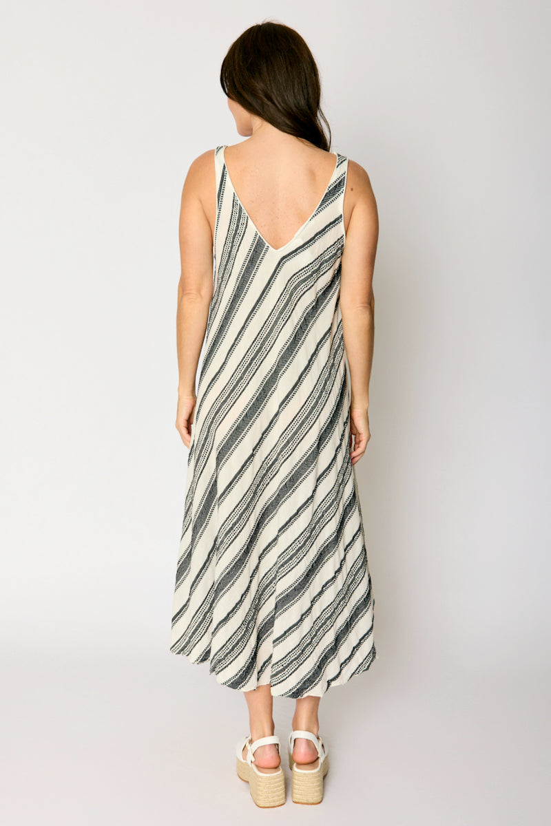 Bias Cut Summer Stripe Dress