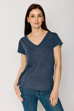 Distressed Ruffle Trim Tee (3 Colors)