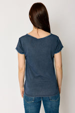 Distressed Ruffle Trim Tee (3 Colors)