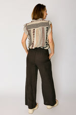 Linen Pant with Raw Edge Trim Waist (4 Colors)