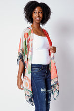 Orange Crane Kimono - Jacqueline B Clothing