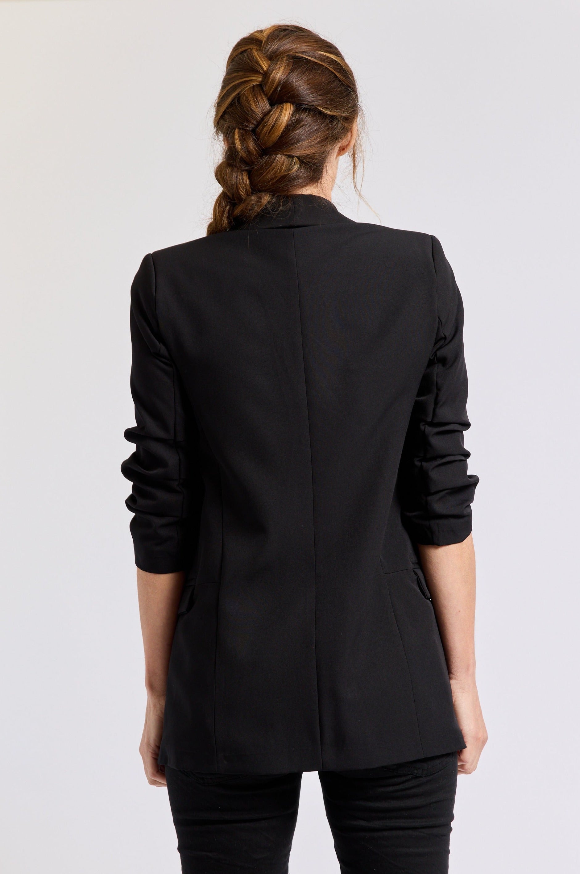 Ruched Sleeve Blazer