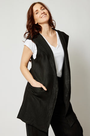 Linen Vest – Jacqueline B Clothing