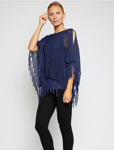 Fringe Sweater Cap Sweater - Jacqueline B Clothing